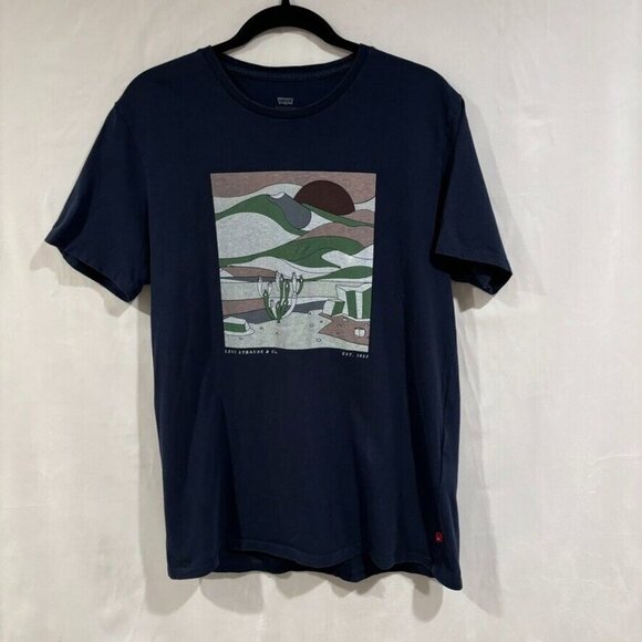 Levi's Men's Navy Graphic Short Sleeve Tee Size Large Southwestern 100% Cotton - Picture 1 of 10